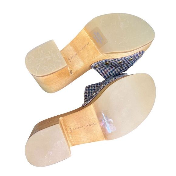 Veronica Beard Hannalee Hazelwood Houndstooth Wooden Clog NWB Size 6 1/2 - Picture 5 of 10